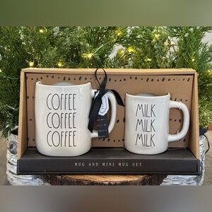 ✨ Brand NEW w/Box Rae Dunn COFFEE & MILK Mug & Mini Mug Set ✨